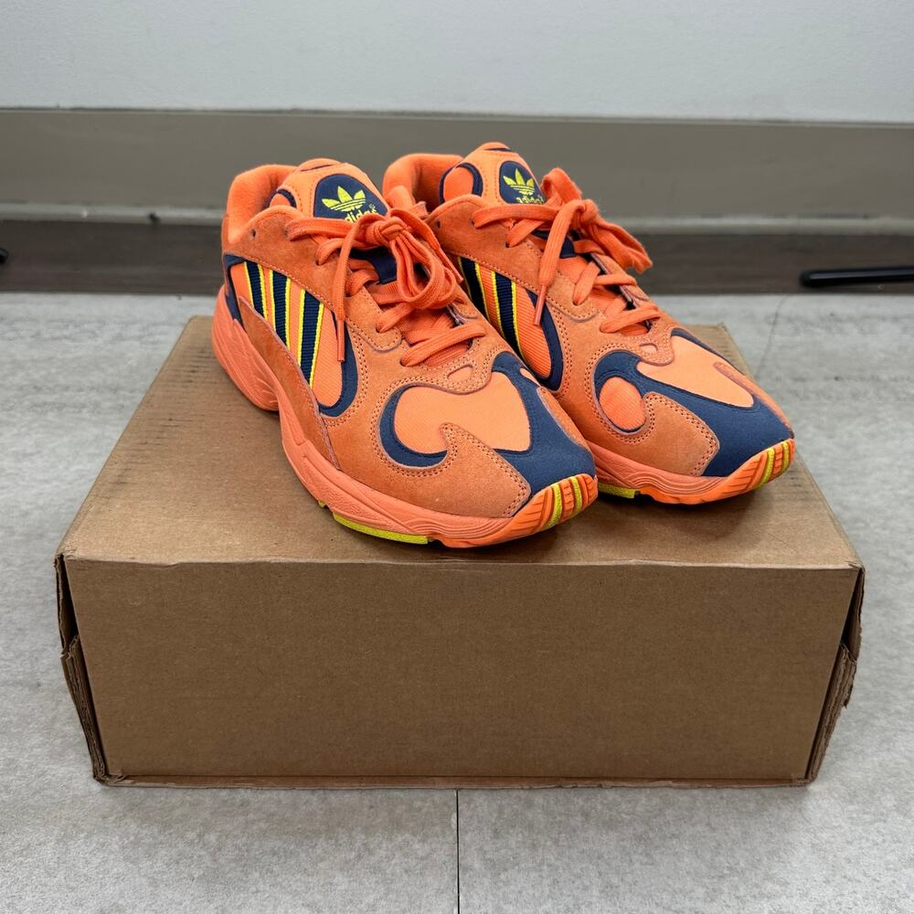 Vintage Y2K Adidas Yung 1 Hi Res Shoes Mens 10 Orange Navy Blue Low Top